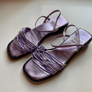 Purple metallic y2k Strappy Women's Sandals